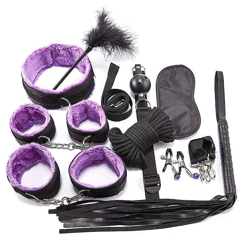 Kit Bondage Algema Corda Tornozeleira Chicote Mordaca