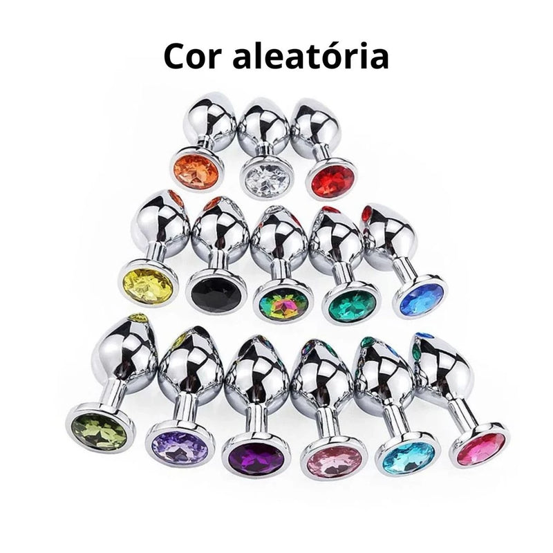 Plug Anal Tamanho P + Vibrador Ponto G + Cream Lub Anal 6X1 Multifunções + Anel Peniano Com Vibrador